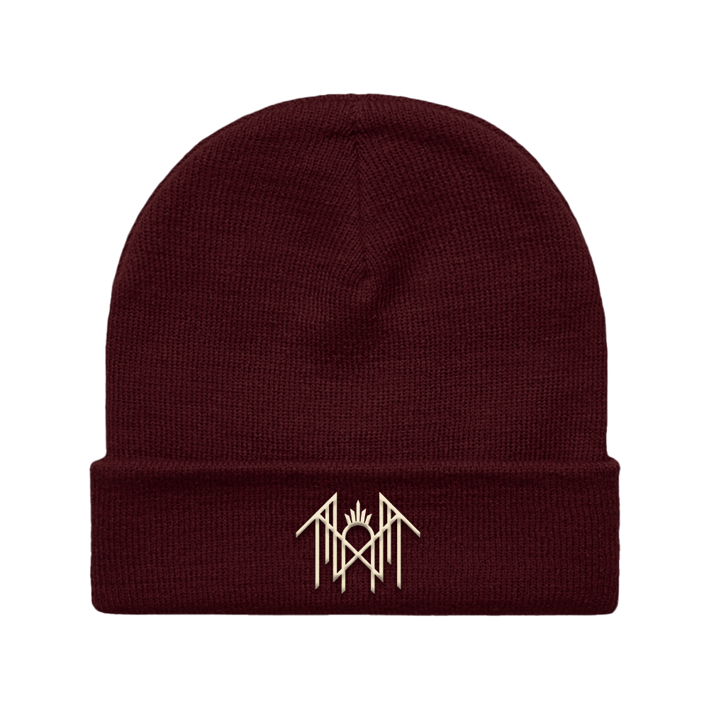 EMBROIDERED ST LOGO BEANIE – BURGUNDY